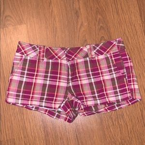 Pink plaid shorts